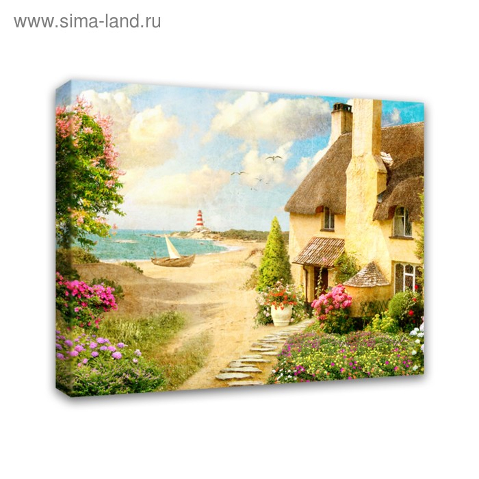 Картина на подрамнике Картина на подрамнике "Домик у моря" 40*50 см