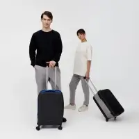 Чемодан Platta, черный с синим