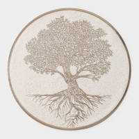 Салфетки сервировочные на стол Доляна &laquo;Древо&raquo;, 2 шт, d=38 см, цвет бежевый