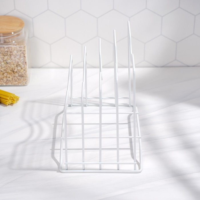 Держатель для крышек и разделочных досок Доляна, 26&times;16&times;22 см, цвет белый
