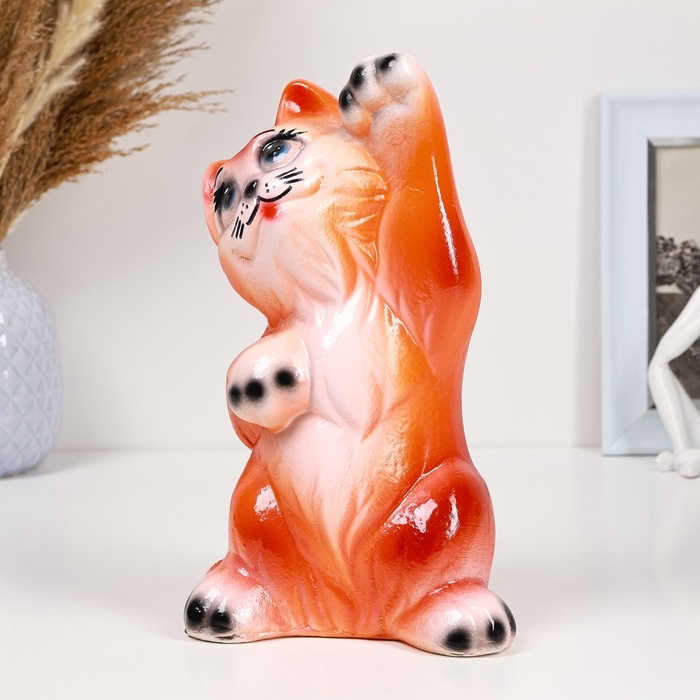 Копилка "Кот Привет" 25х14см, рыжий