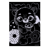 Набор для творчества: гравюра детская и раскраска объёмная из пластика &laquo;Милый мишка&raquo;