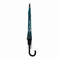 Зонт - трость полуавтоматический &laquo;Полосы&raquo;, 8 спиц, R = 54/60 см, D = 120 см, цвет серый/зелёный