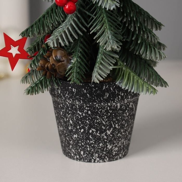 Ёлка декор Ёлка декор "С ягодками, в горшочке" 22х7,5 см