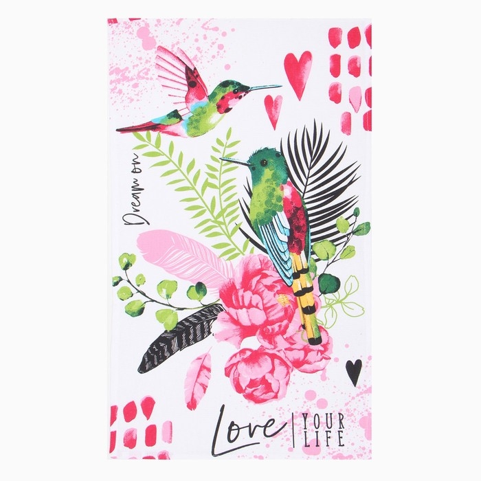 Набор полотенец кух. Доляна Набор полотенец кух. Доляна "Счастливые птички" 35х60см-2шт, 100% хл 100%хл