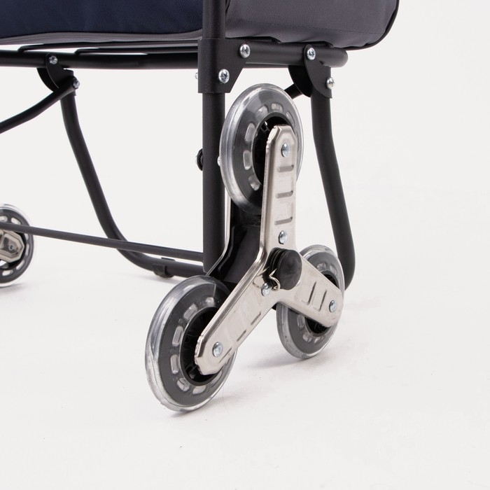 Сумка-тележка хозяйственная на шнуре, цвет чёрный/серый Сумка-тележка хозяйственная на шнуре, цвет чёрный/серый