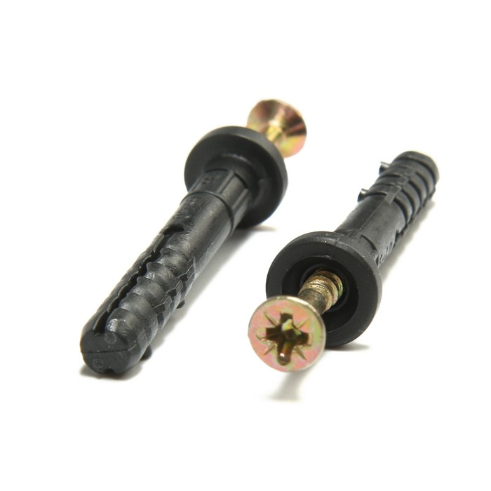 Дюбель-гвоздь Дюбель-гвоздь "Стройбат", полипропиленовый, грибовидная манжета, 6x40 мм, 200 шт