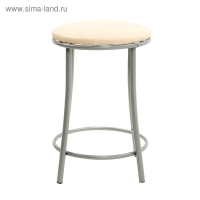 Табурет "Ультра" с кольцом, Серебристый металлик/молочный