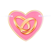 Гирлянда "Совет да любовь! С Днём Свадьбы!" купидон, 420 см