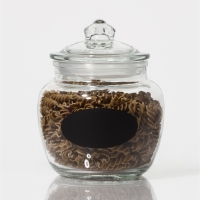 Банка стеклянная для хранения сыпучих продуктов с местом под надпись Доляна &laquo;Мио&raquo;, 600 мл, 10,5&times;14 см