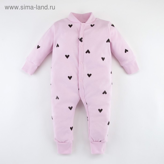 Комбинезон Крошка Я &laquo;Сердечки&raquo;, цвет розовый, рост 74-80 см