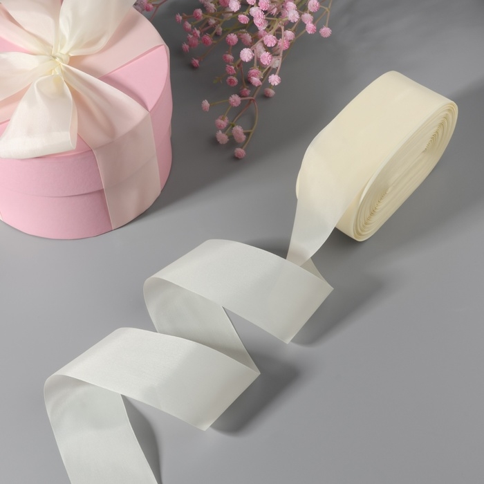 Лента капроновая, 50 мм, 100 &plusmn; 5 м, цвет айвори