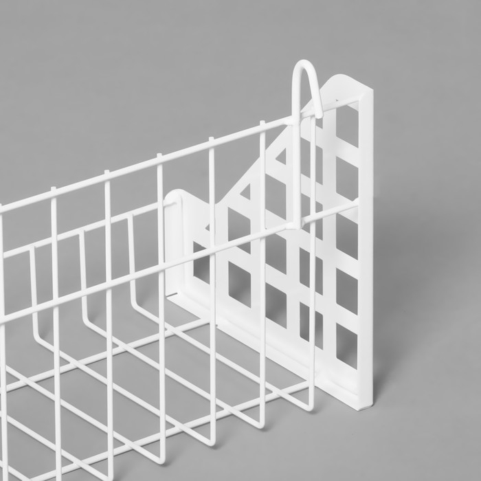 Корзина на сетку 60,5&times;16,5&times;19,5 см, цвет белый