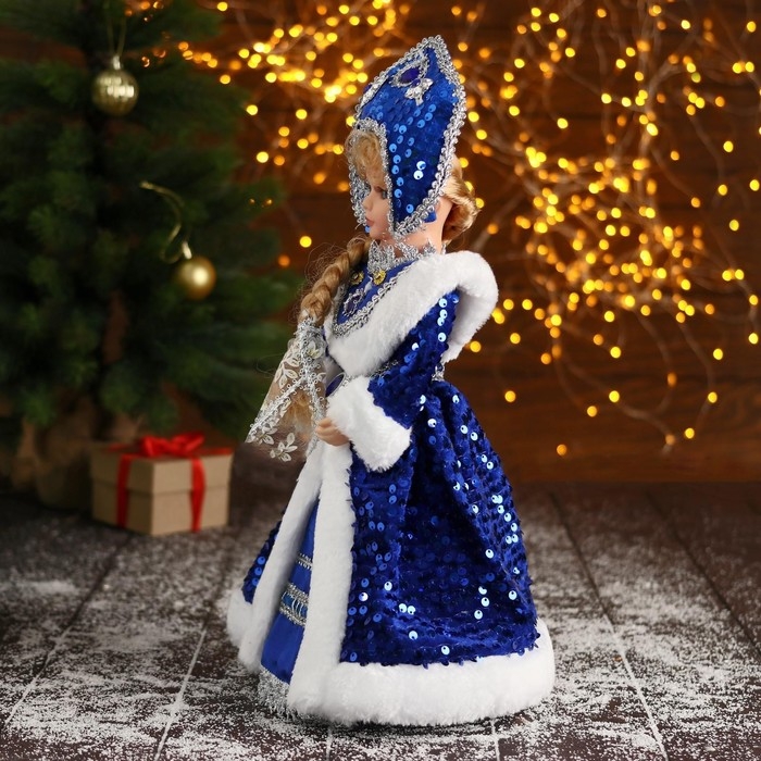 Снегурочка Снегурочка "В синей шубке и кокошнике" 17х35 см