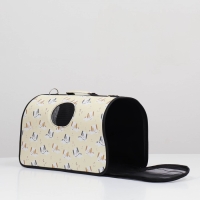 Сумка - переноска животных "Щенки", бежевая, размер L, 52 х 28 х 28 см