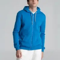 Толстовка с капюшоном на молнии Unit Siverga Heavy, бирюзовая, размер XS