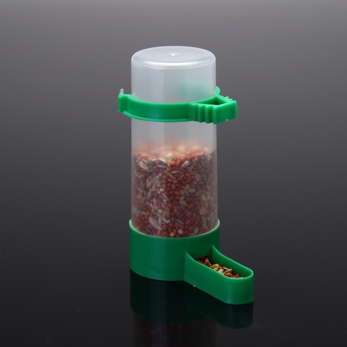 Поилка/кормушка для птиц 10,5 х 3,5 см, 90 мл, зелёная