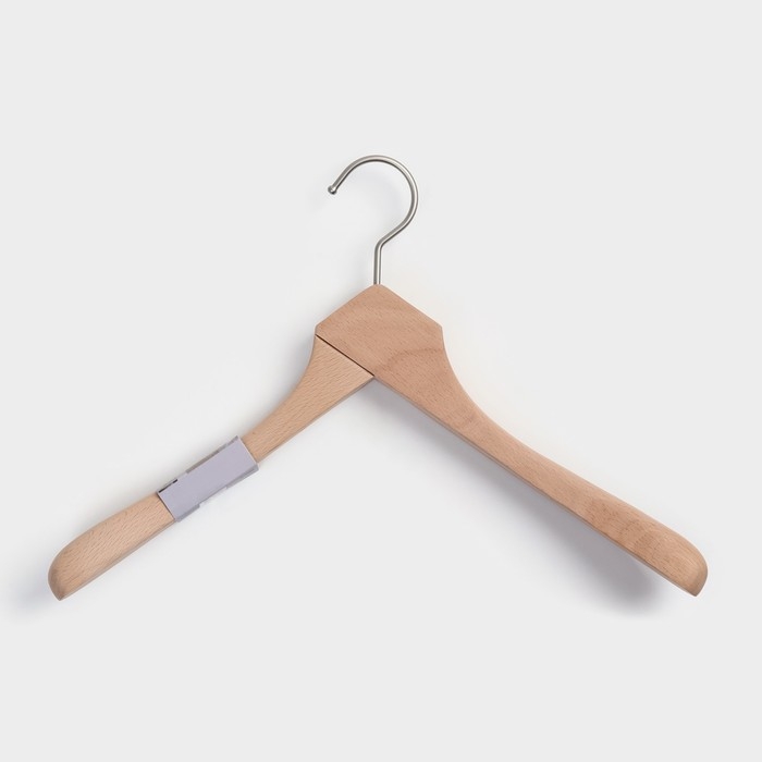 Плечики - вешалка LaDо́m Prime, 39,5&times;4,5&times;27,5 см, деревянная, широкие плечики, цвет светлое дерево