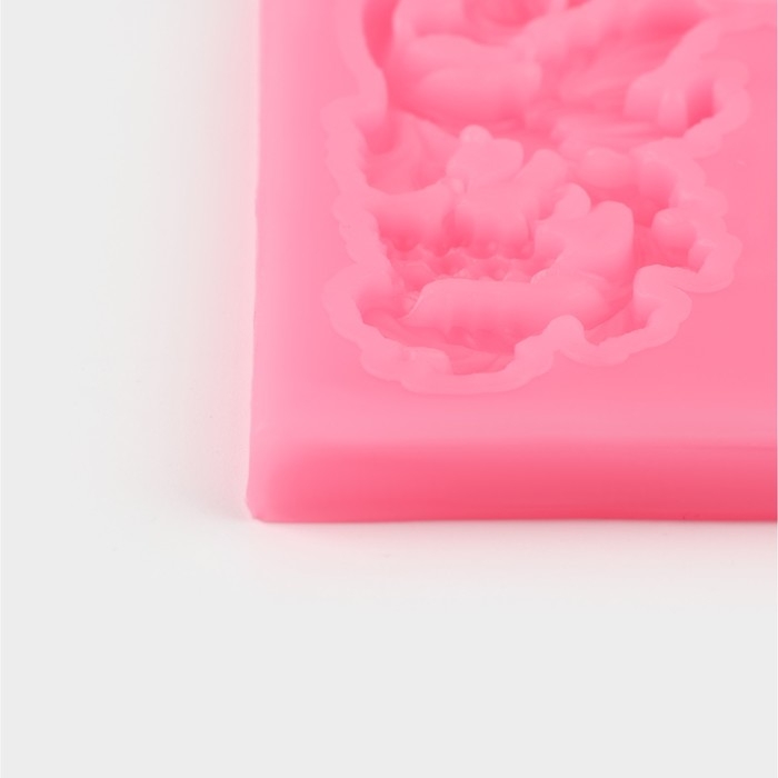 Молд &laquo;Листья винограда&raquo;, силикон, 7,7&times;7 см, цвет розовый