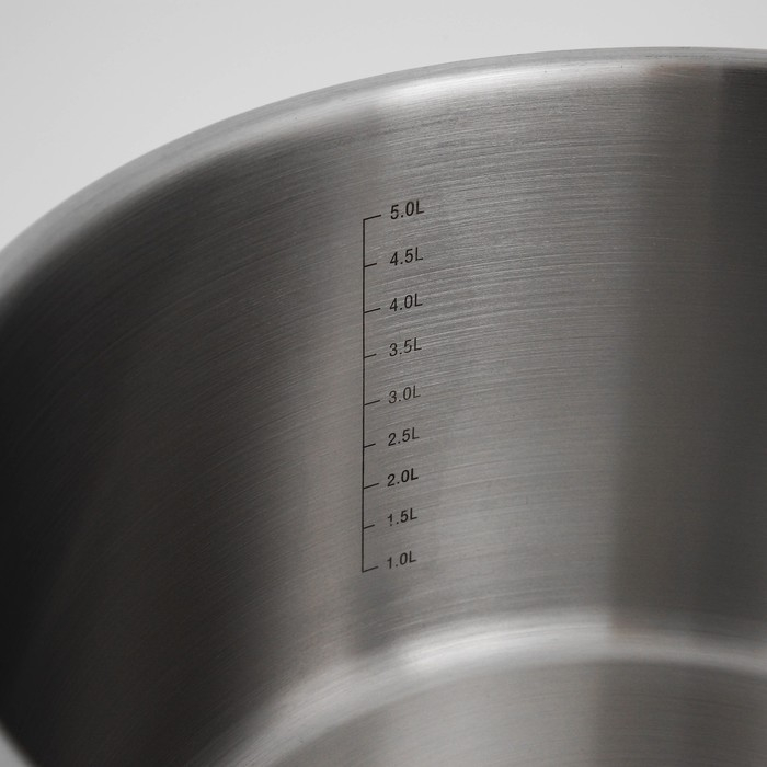 Ковш &laquo;Общепит&raquo;, 6,3 л, d=24 см, h=14,5 см, металлическая крышка, с теплораспределительным слоем, индукция