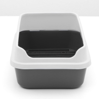 Туалет "Сима Люкс" с сеткой и бортом 30 х 39 х 19 см, серый Туалет "Сима Люкс" с сеткой и бортом 30 х 39 х 19 см, серый