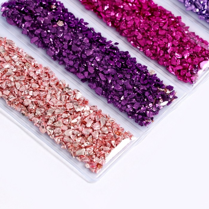 Крошка стеклянная для эпоксидной смолы, набор 6 цветов, вес 1 цвета &mdash; 5 г