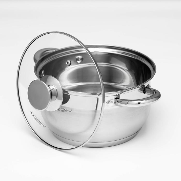 Набор кастрюль &laquo;Диана&raquo;, 3 предмета: 1,8 л, 2,5 л, 3,5 л, крышки, капсульное дно, индукция