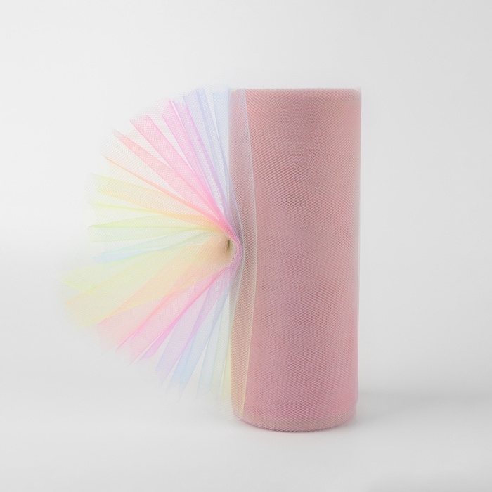 Фатин &laquo;Радуга&raquo;, 15 см, 11 &plusmn; 1 г/кв.м, 23 &plusmn; 1 м, цвет разноцветный