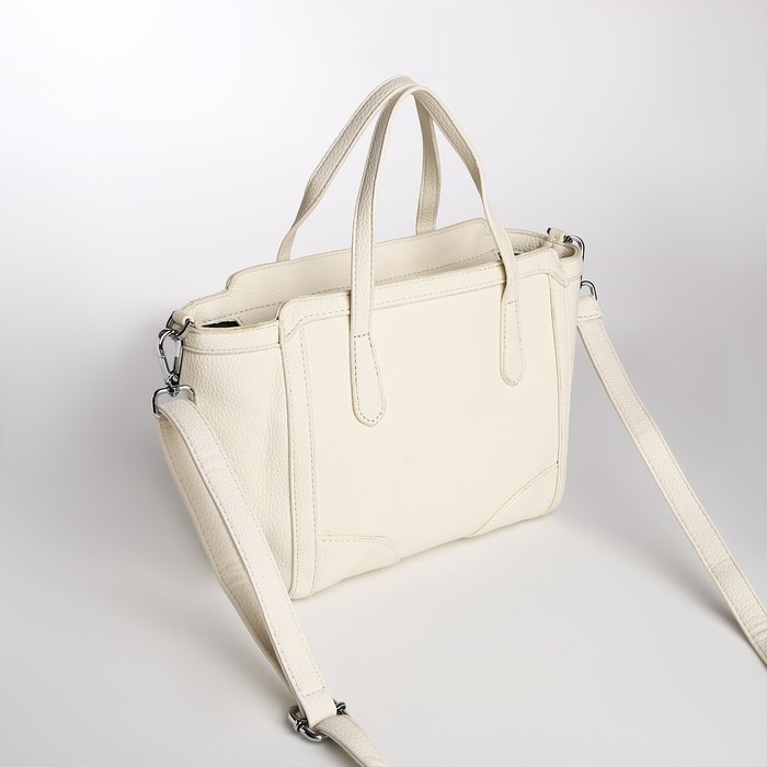 Сумка женская тоут на молнии, цвет белый Сумка женская тоут на молнии, цвет белый