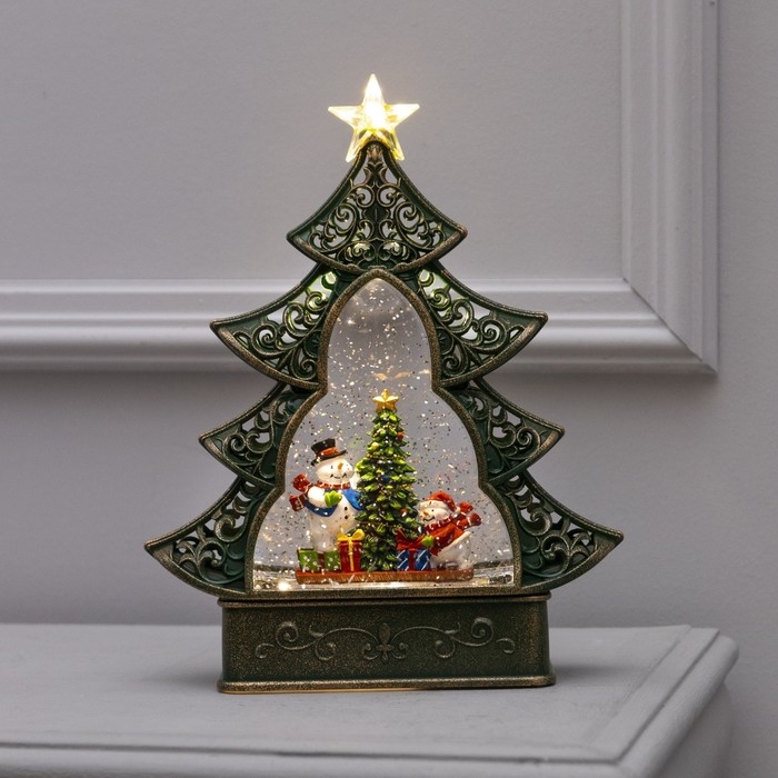 Светодиодная фигура «Ёлка со снеговиками» 23 × 29 × 9.5 см, пластик, батарейки ААх3 (не в комплекте), USB, свечение тёплое белое Светодиодная фигура «Ёлка со снеговиками» 23 × 29 × 9.5 см, пластик, батарейки ААх3 (не в комплекте), USB, свечение тёплое белое