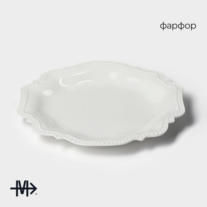 Блюдо фарфоровое Magistro «Сюита», d=30,5 см, цвет белый Блюдо фарфоровое Magistro «Сюита», d=30,5 см, цвет белый