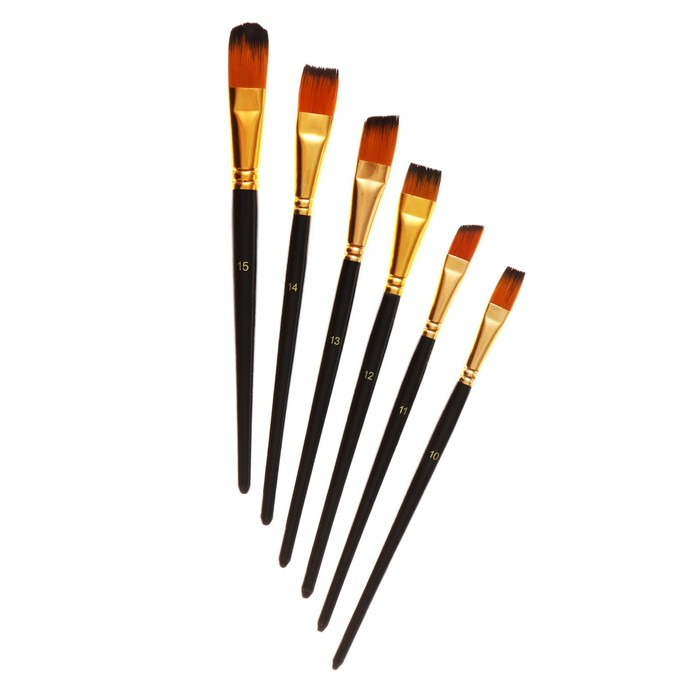 Набор кистей Calligrata, нейлон, 15 штук, в пенале-подставке