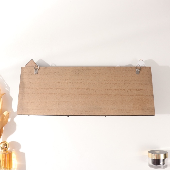 Крючки декоративные дерево с полочкой "Домики и деревья" чёрный 5х39,5х18 см