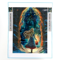 Новогодняя алмазная мозаика с частичным заполнением на холсте &laquo;Новый год. Сказка&raquo;, 30 х 40 см