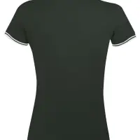 Рубашка поло женская Pasadena Women 200 с контрастной отделкой зеленая с белым, размер XL