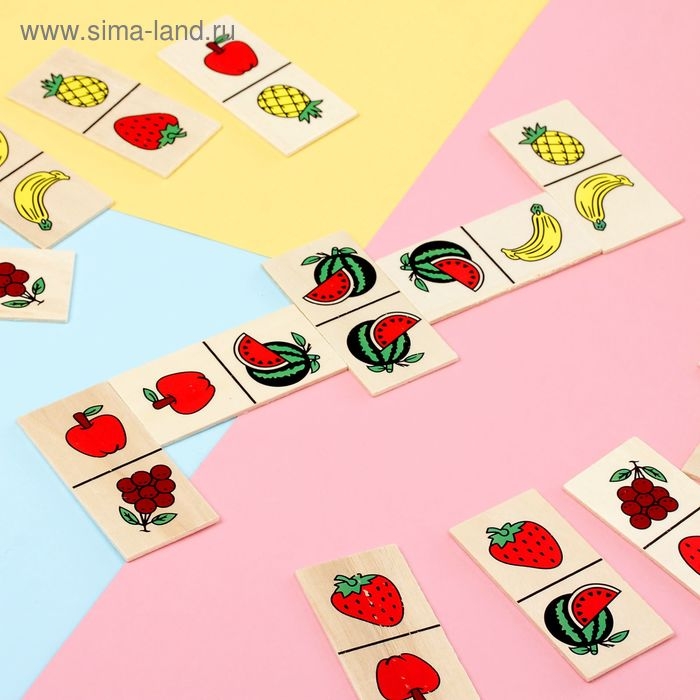 Домино &laquo;Фрукты&raquo;, 28 элементов