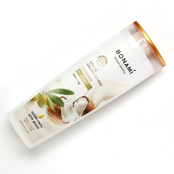 Гель для душа, питание и уход, 400 мл, аромат оливы и кокоса, BONAMI Гель для душа, питание и уход, 400 мл, аромат оливы и кокоса, BONAMI
