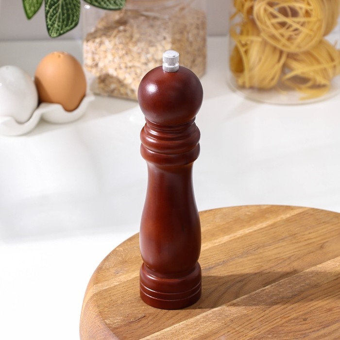 Мельница для специй Доляна, 21&times;4,5 см, металлический механизм, цвет тёмное дерево