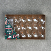 Гирлянда &laquo;Нить&raquo; 1.6 м с насадками &laquo;Шарики со звездой&raquo;, IP20, серебристая нить, 15 LED, батарейки ААх2 (нет в комплекте), свечение тёплое белое