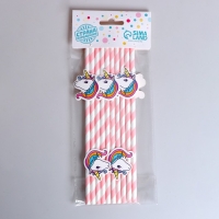 Трубочки для коктейля &laquo;Единорог&raquo;, набор 10 шт.