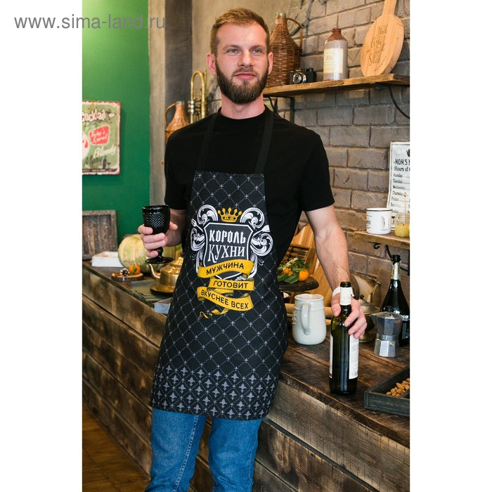 Фартук Доляна &laquo;Король кухни&raquo;, 60 &times; 70 см, хлопок 100 %, рогожка