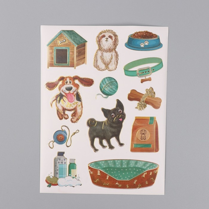 Фотоальбом 25 листов (наклейки+кольца) Фотоальбом 25 листов (наклейки+кольца) "Жизнерадостный пёс" 19х27х3 см