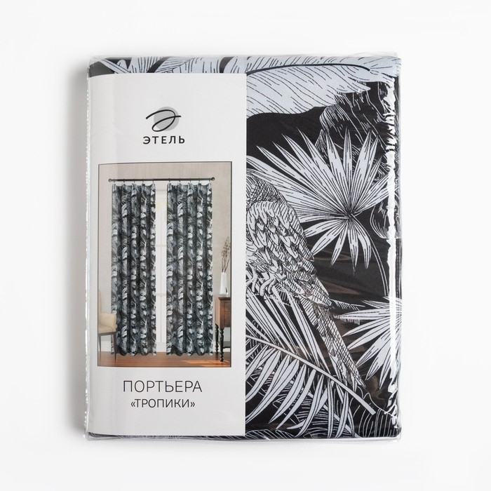 Штора портьерная Этель &laquo;Тропики", на шторной ленте 130х300 см, 210гр/м2, 100% п/э