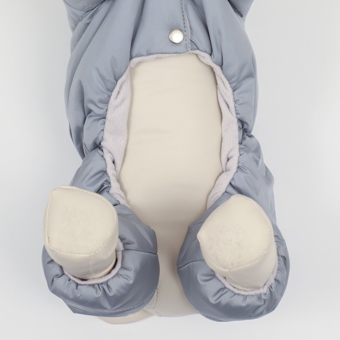 Комбинезон зимний для животных, флис, XL (ДС 32-34, ОШ 32, ОГ 40-44 см), серый