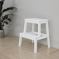 Стул-стремянка, Белая  430х390х500, Массив берёзы