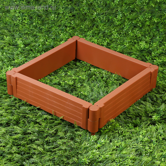 Грядка пластиковая, 55 &times; 55 &times; 13 см, терракотовая, &laquo;Плюс&raquo;