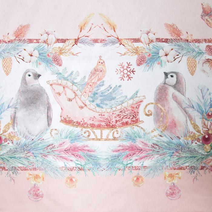 Скатерть новогодняя Этель Pink magic d=220см +/-3см с ГМВО, 100% хлопок, саржа 190 гр/м2
