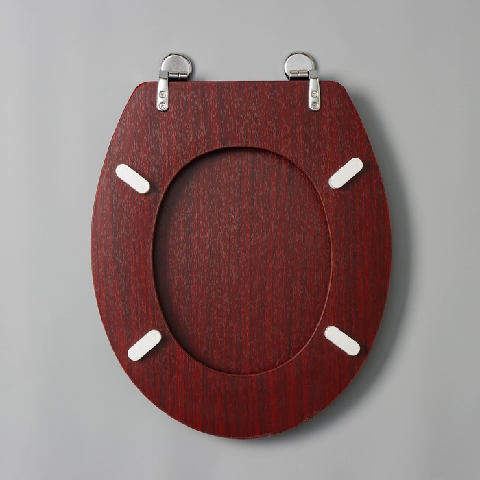 Сиденье для унитаза с крышкой &laquo;Натуральное дерево&raquo;, 45&times;35 см, цвет орех