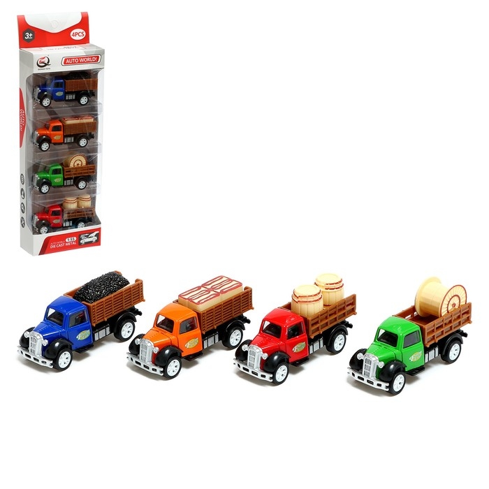 Набор металлических машин «Спецтехника», в комплекте 4 шт, масштаб 1:55 Набор металлических машин «Спецтехника», в комплекте 4 шт, масштаб 1:55