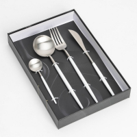 Набор столовых приборов из нержавеющей стали Magistro &laquo;Фолк&raquo;, 4 предмета, цвет серебряный